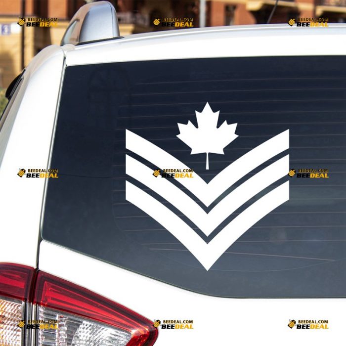 Canadian Forces Sergeant Rank Insignia Sticker Decal Vinyl – For Car Truck Bumper Bike Laptop – Custom, Choose Size Color – Die Cut No Background 7431919