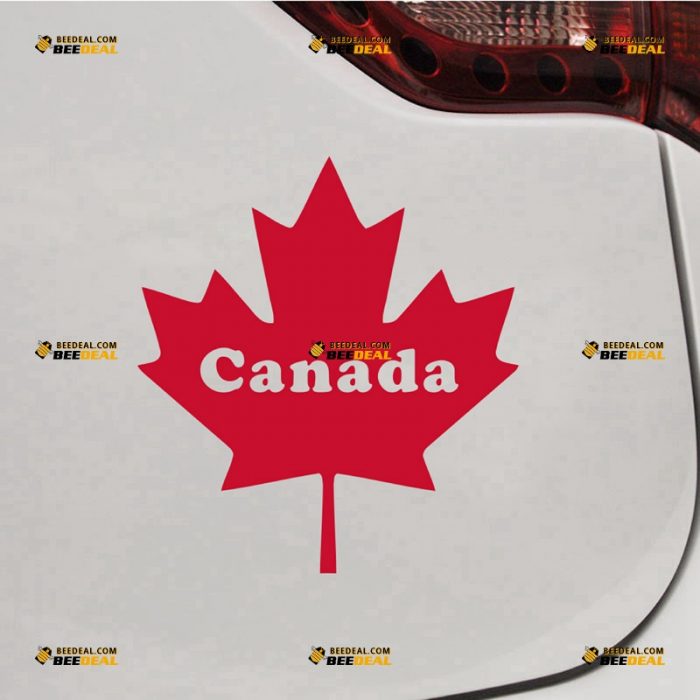 Canada Sticker Decal Vinyl, Canadian Red Maple Leaf, Single Color – For Car Truck Bumper Bike Laptop – Custom, Choose Size Color – Die Cut No Background 7431912