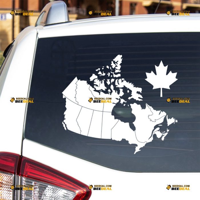 Canada Sticker Decal Vinyl, Canadian Map, Maple Leaf – For Car Truck Bumper Bike Laptop – Custom, Choose Size Color – Die Cut No Background 7431847