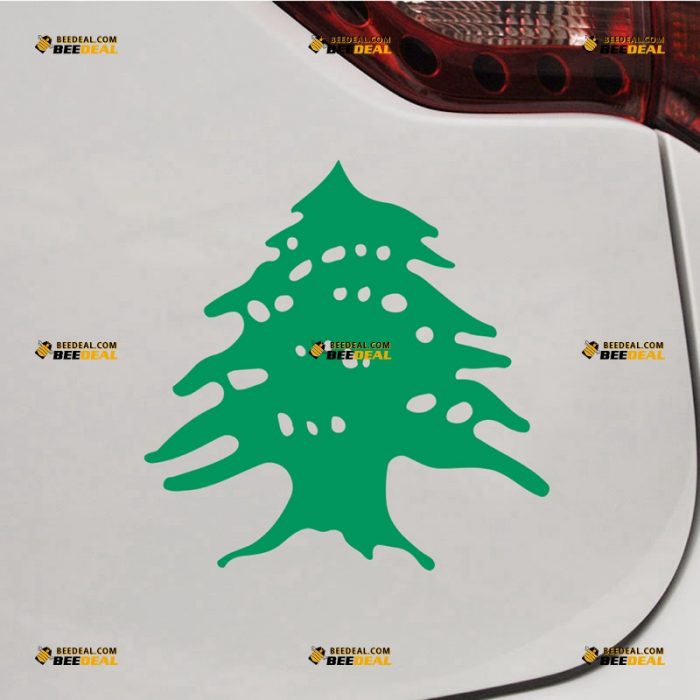 Lebanon Cedar Sticker Decal Vinyl, Lebanese Flag, Green White Black – For Car Truck Bumper Bike Laptop – Custom, Choose Size Color – Die Cut No Background 7431803