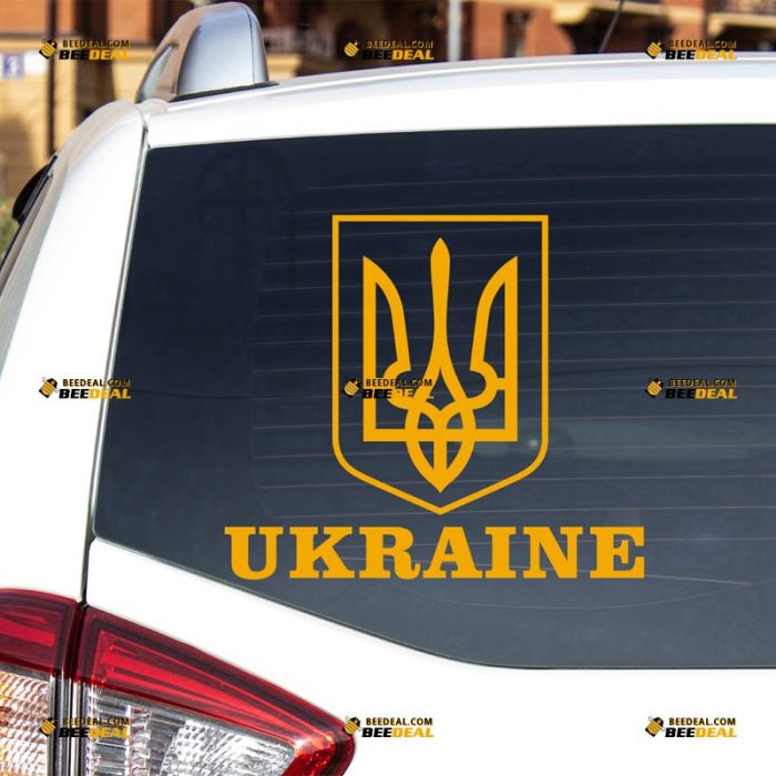 Ukraine Coat Of Arms Sticker Decal Vinyl, Tryzub, Ukrainian Trident – For Car Truck Bumper Bike Laptop – Custom, Choose Size Color – Die Cut No Background 7431025