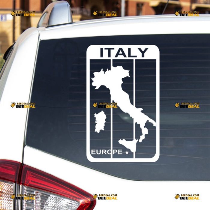 Italy Sticker Decal Vinyl, Italian Flag And Map – For Car Truck Bumper Bike Laptop – Custom, Choose Size Color – Die Cut No Background 7331300