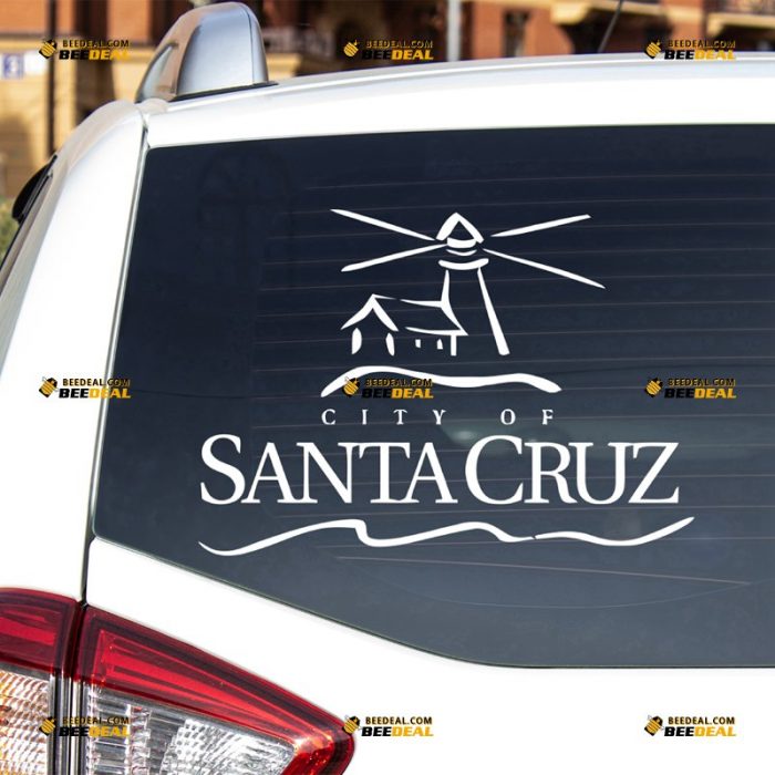 Santa Cruz Sticker Decal Vinyl, California City Flag – For Car Truck Bumper Bike Laptop – Custom, Choose Size Color – Die Cut No Background