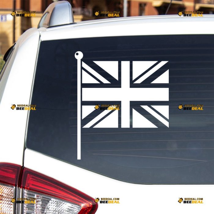 Union Jack Sticker Decal Vinyl, UK British Flag, Single Color Style – For Car Truck Bumper Bike Laptop – Custom, Choose Size Color – Die Cut No Background 7331528