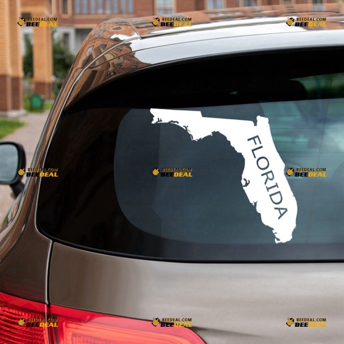 Florida Sticker Decal Vinyl, American State Map Outline, Love Home – For Car Truck Bumper Bike Laptop – Custom, Choose Size Color – Die Cut No Background 7431225