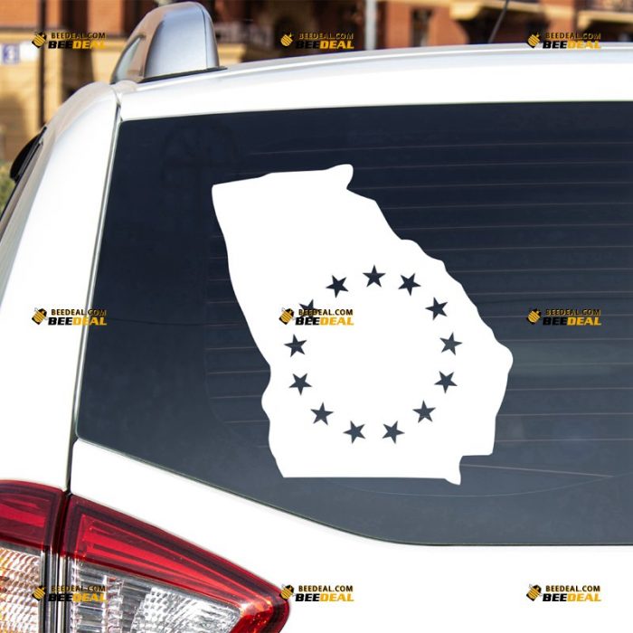 Georgia Sticker Decal Vinyl, American State Map And Flag – For Car Laptop Window Boat – Custom, Choose Size Color – Die Cut No Background 7431213