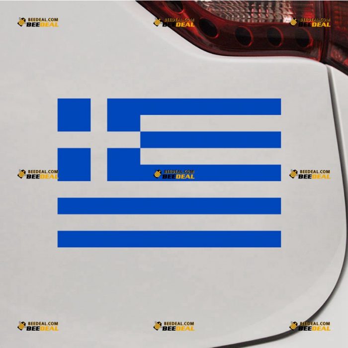 Greek Flag Sticker Decal Vinyl Greece – For Car Truck Bumper Bike Laptop – Custom, Choose Size Color – Die Cut No Background 7332219