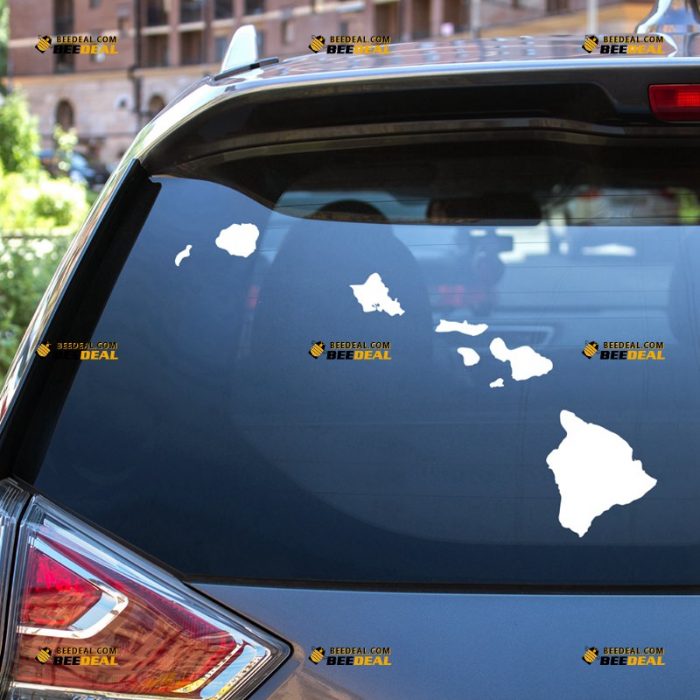 Hawaii Sticker Decal Vinyl, Hawaiian State Map Outline – For Car Truck Bumper Bike Laptop – Custom, Choose Size Color – Die Cut No Background 7431228