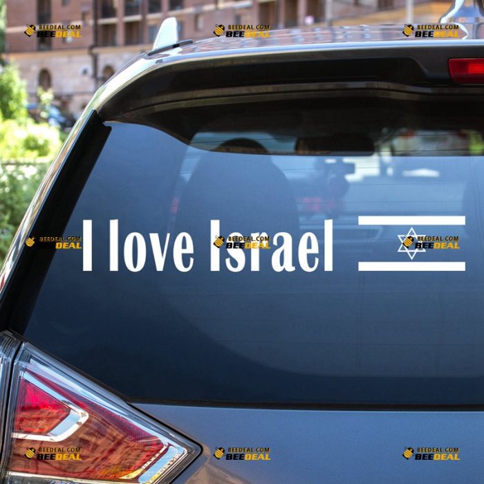 I Love Israel Sticker Decal Vinyl, Israeli Flag – For Car Truck Bumper Bike Laptop – Custom, Choose Size Color – Die Cut No Background 7331621