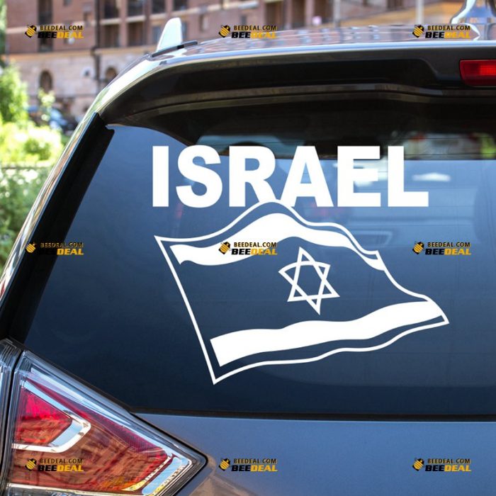 I Stand With Israel Sticker Decal Vinyl, Support, Israeli Flag Outline, Single Color – For Car Truck Bumper Bike Laptop – Custom, Choose Size Color – Die Cut No Background 7331620