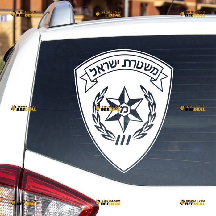 Israel Police Sticker Decal Vinyl, Israeli Police Force Emblem – For Car Truck Bumper Bike Laptop – Custom, Choose Size Color – Die Cut No Background 7331548