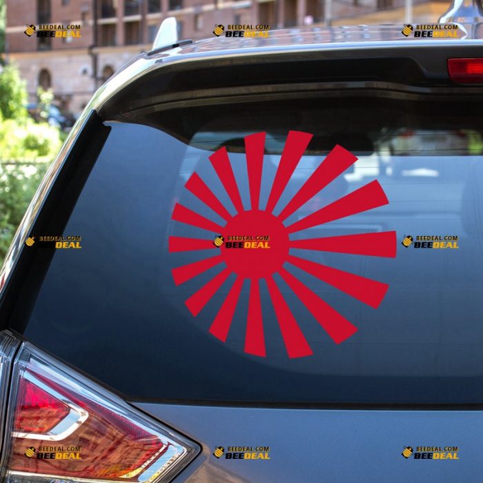 Rising Sun Sticker Decal Vinyl, Round Japanese Flag – For Car Truck Bumper Bike Laptop – Custom, Choose Size Color – Die Cut No Background 7431119