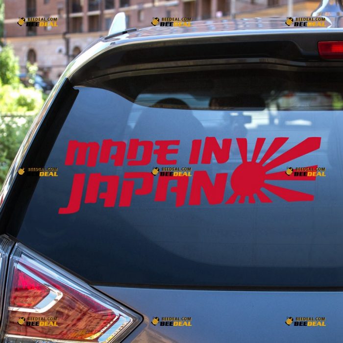 Made In Japan Sticker Decal Vinyl, Japanese Rising Sun – Fit for Honda Toyota Mazda Subaru Nissan JDM Car Truck – Custom, Choose Size Color – Die Cut No Background 7431114