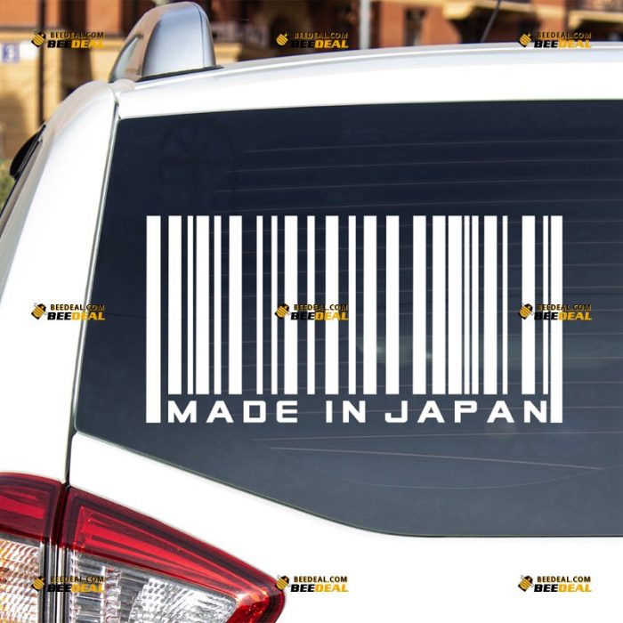 Made In Japan Sticker Decal Vinyl, Funny UPC Barcode Design – Fit for Honda Toyota Mazda Subaru Nissan JDM Car Truck – Custom, Choose Size Color – Die Cut No Background 7431110