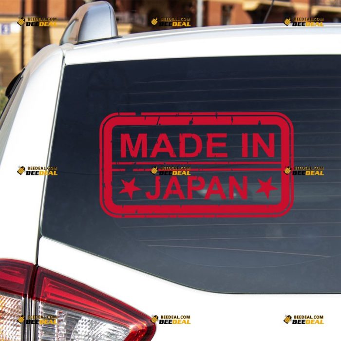 Made In Japan Sticker Decal Vinyl, Funny Stamp Effect – Fit for Honda Toyota Mazda Subaru Nissan JDM Car Truck – Custom, Choose Size Color – Die Cut No Background 7431111