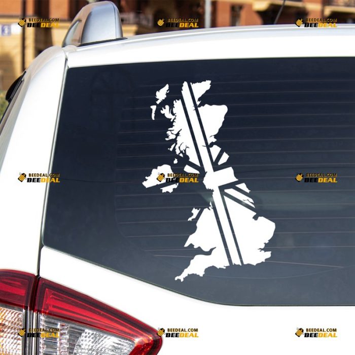 UK Sticker Decal Vinyl, Union Jack, British Map And Flag – For Car Truck Bumper Bike Laptop – Custom, Choose Size Color – Die Cut No Background 7331245