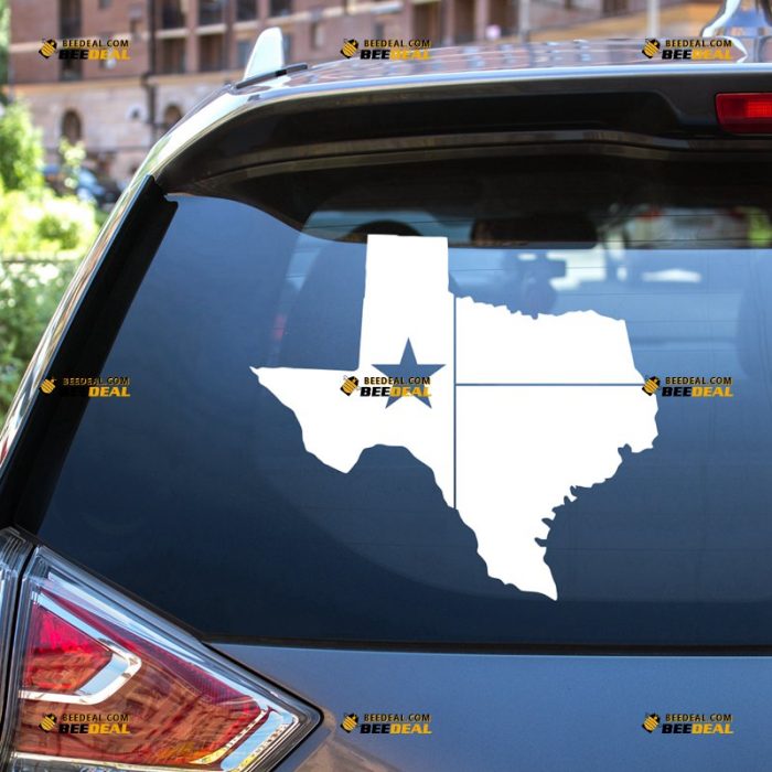 Texas Sticker Decal Vinyl, American State Map Outline And Flag, Single Color – For Car Truck Bumper Bike Laptop – Custom, Choose Size Color – Die Cut No Background 7431233