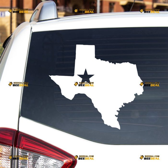 Texas Sticker Decal Vinyl, American State Map Outline, Flag Star – For Car Laptop Window Boat – Custom, Choose Size Color – Die Cut No Background 7431232