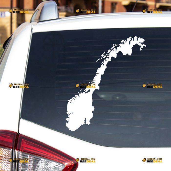 Norway Sticker Decal Vinyl, Norse Country Map Outline, Home Pride – For Car Truck Bumper Bike Laptop – Custom, Choose Size Color – Die Cut No Background