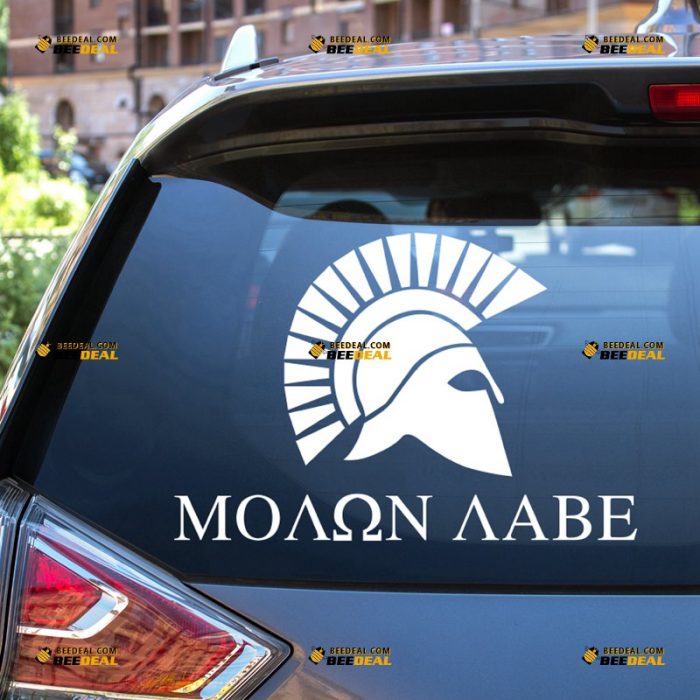 Molon Labe Sticker Decal Vinyl, Spartan Helmet, Come And Take It – For Car Truck Bumper Bike Laptop – Custom, Choose Size Color – Die Cut No Background 7431241