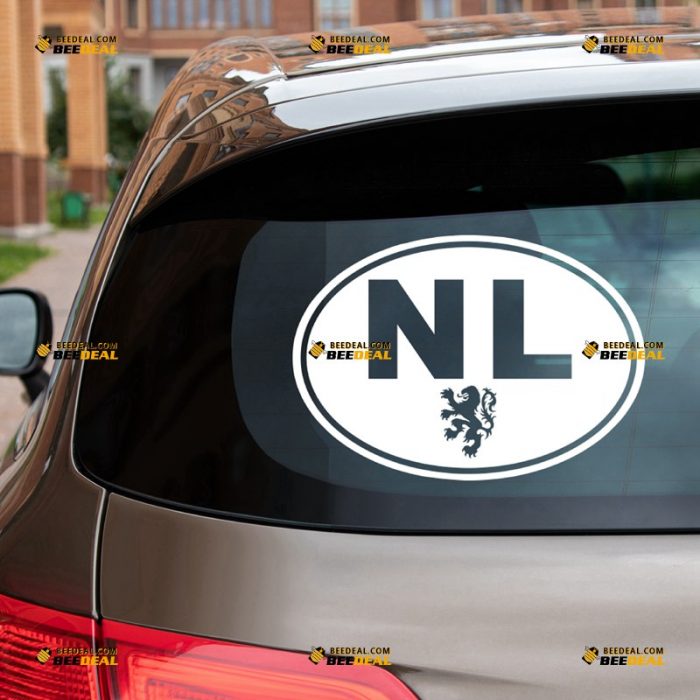 Netherlands Sticker Decal Vinyl, Dutch Oval Country Code NL – For Car Truck Bumper Bike Laptop – Custom, Choose Size Color – Die Cut No Background