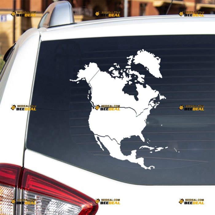 North America Map Sticker Decal Vinyl, Canada America Mexico – For Car Truck Bumper Bike Laptop – Custom, Choose Size Color – Die Cut No Background