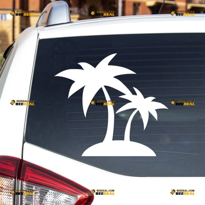 Palm Tree Sticker Decal Vinyl, Hawaii Beach Life – For Car Truck Bumper Bike Laptop – Custom, Choose Size Color – Die Cut No Background 7431206