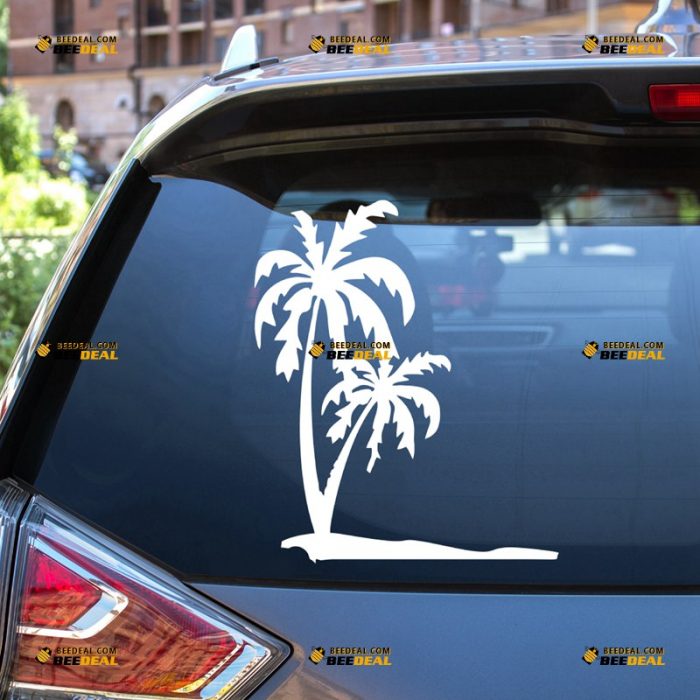 Palm Tree Sticker Decal Vinyl, Hawaii Beach Life – For Car Truck Bumper Bike Laptop – Custom, Choose Size Color – Die Cut No Background 7431205