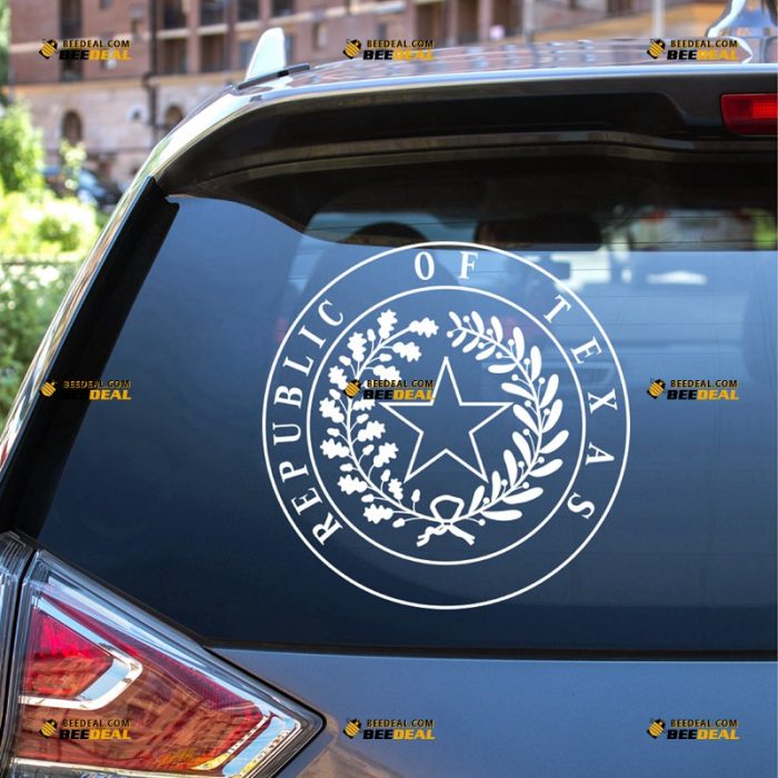 Texas Sticker Decal Vinyl, TX State Seal, Single Color – For Car Truck Bumper Bike Laptop – Custom, Choose Size Color – Die Cut No Background 7431203