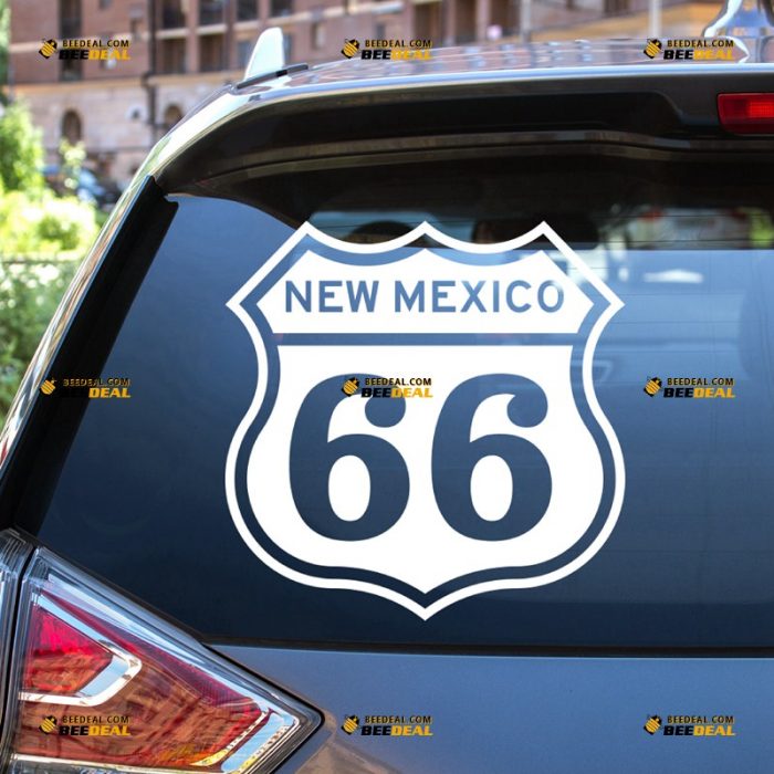 Route 66 Sticker Decal Vinyl, US New Mexico State – For Car Truck Bumper Bike Laptop – Custom, Choose Size Color – Die Cut No Background