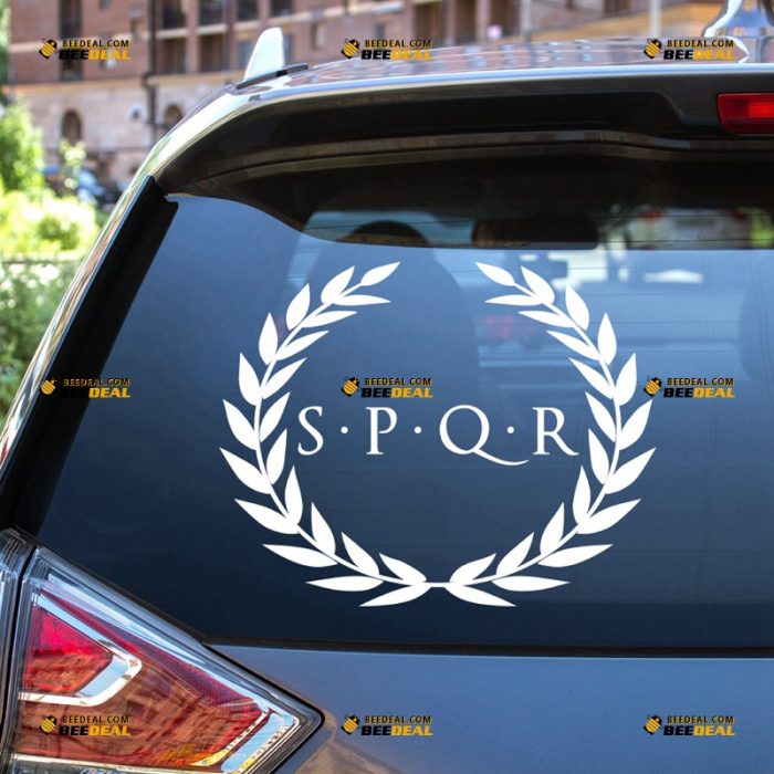 Ancient Rome Sticker Decal Vinyl, SPQR Banner – For Car Truck Bumper Bike Laptop – Custom, Choose Size Color – Die Cut No Background 7431235