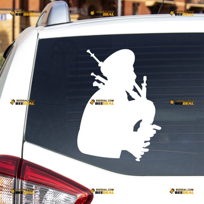 Bagpiper Sticker Decal Vinyl, Scottish Bagpipes Outline – For Car Truck Bumper Bike Laptop – Custom, Choose Size Color – Die Cut No Background 7431046