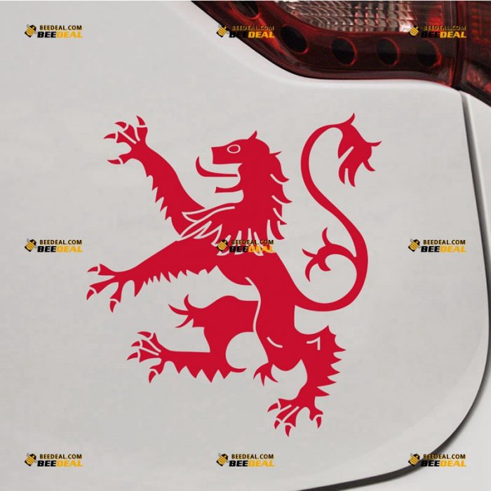 Lion Rampant Sticker Decal Vinyl, Scottish Coat Of Arms, Scotland, Single Color – For Car Truck Bumper Bike Laptop – Custom, Choose Size Color – Die Cut No Background 7431042