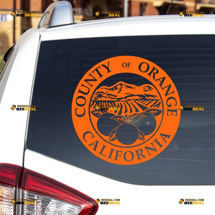 Orange County Seal Sticker Decal Vinyl, California – For Car Truck Bumper Bike Laptop – Custom, Choose Size Color – Die Cut No Background