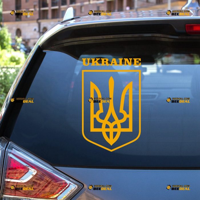 Ukraine Coat Of Arms Sticker Decal Vinyl, Tryzub, Ukrainian Trident – For Car Truck Bumper Bike Laptop – Custom, Choose Size Color – Die Cut No Background 7431028