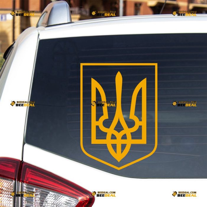 Ukraine Coat Of Arms Sticker Decal Vinyl, Tryzub, Ukrainian Trident – For Car Truck Bumper Bike Laptop – Custom, Choose Size Color – Die Cut No Background 7431027