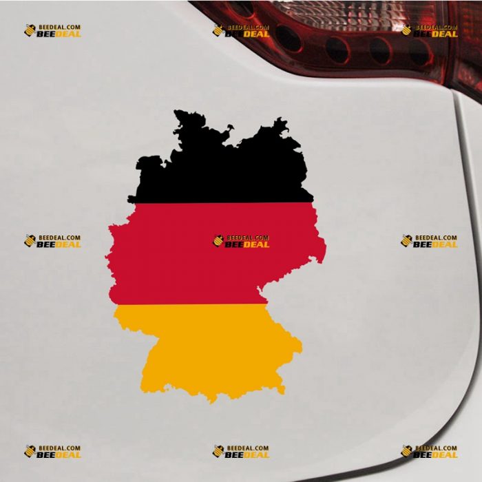 Germany Sticker Decal Vinyl, German Map, Flag Color – For Car Truck Bumper Bike Laptop – Custom, Choose Size – Die Cut No Background 7432252