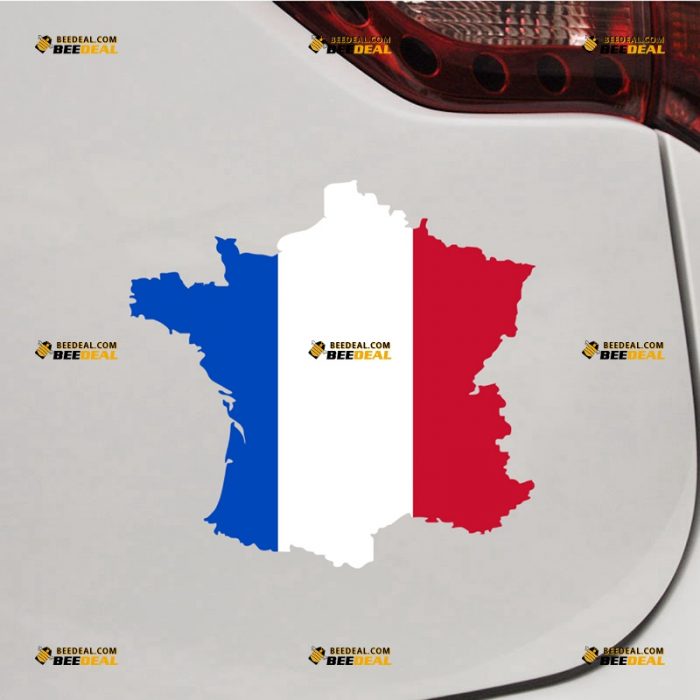 France Sticker Decal Vinyl, French Map Outline, Flag Color – For Car Truck Bumper Bike Laptop – Custom, Choose Size – Die Cut No Background 7432134