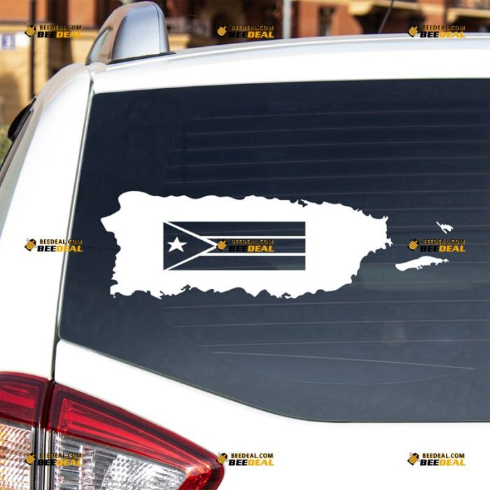 Puerto Rico Sticker Decal Vinyl, PR Flag And Map – For Car Truck Bumper Bike Laptop – Custom, Choose Size Color – Die Cut No Background 7432314