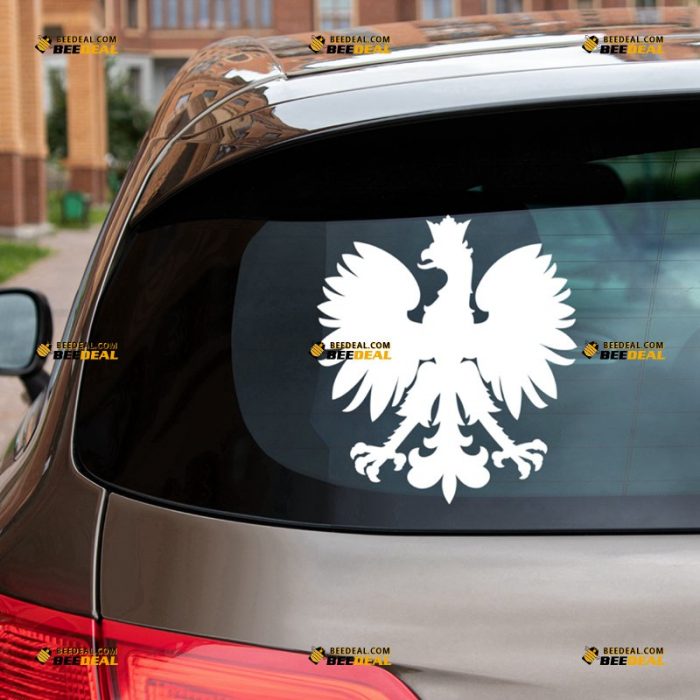 Polish Eagle Sticker Decal Vinyl, Coat Of Arms of Poland Polska, Single Color – For Car Truck Bumper Bike Laptop – Custom, Choose Size Color – Die Cut No Background 7432301