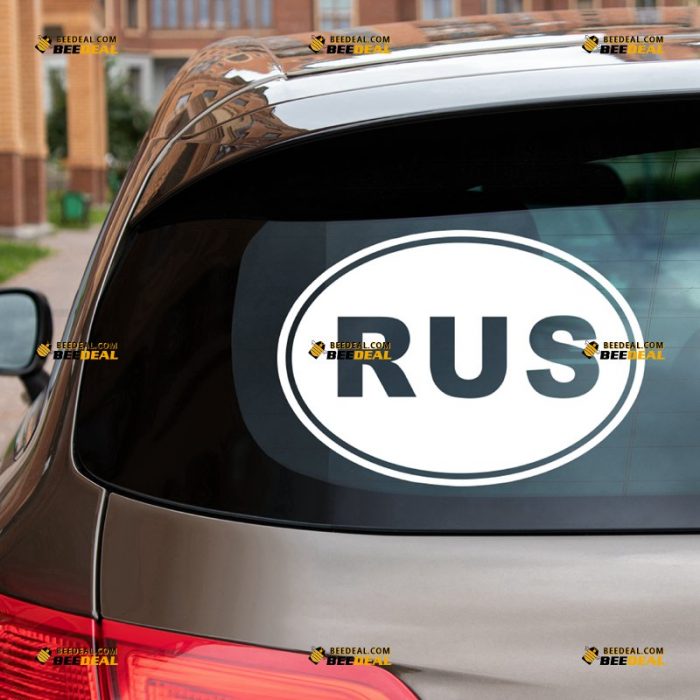 Russia Sticker Decal Vinyl, Russian Oval Country Code RUS – For Car Truck Bumper Bike Laptop – Custom, Choose Size Color – Die Cut No Background 7432240