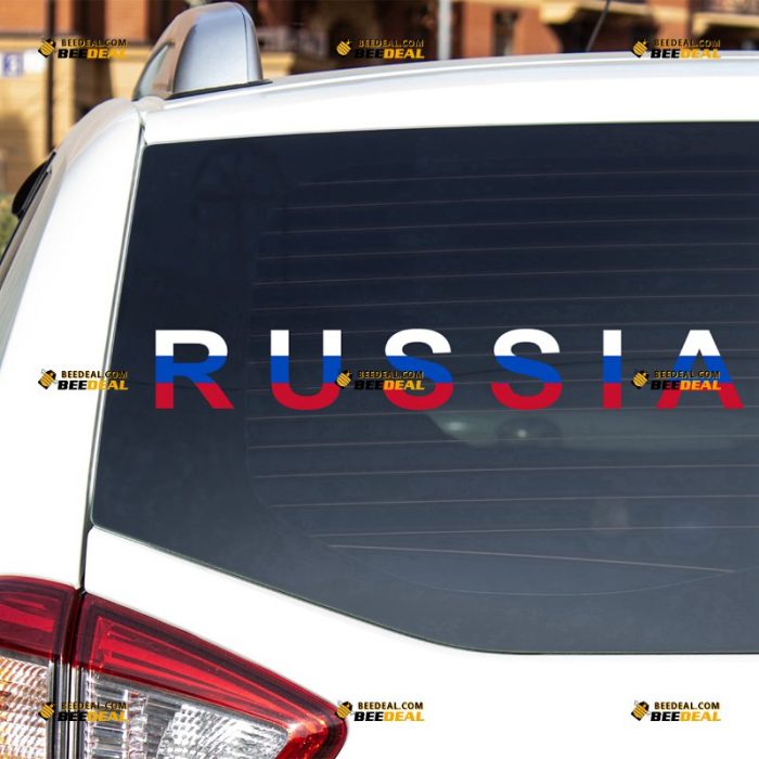 Russia Sticker Decal Vinyl, Russian Flag Color Lettering – For Car Truck Bumper Bike Laptop – Custom, Choose Size – Die Cut No Background 7432227