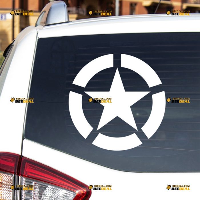 Army Star Sticker Decal Vinyl – Fit For Ford Chevy GMC Toyota Jeep Car Pickup Truck – Custom, Choose Size Color – Die Cut No Background 7232110