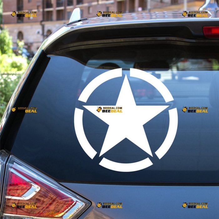 Army Star Sticker Decal Vinyl – Fit For Ford Chevy GMC Toyota Jeep Car Pickup Truck – Custom, Choose Size Color – Die Cut No Background 7232255