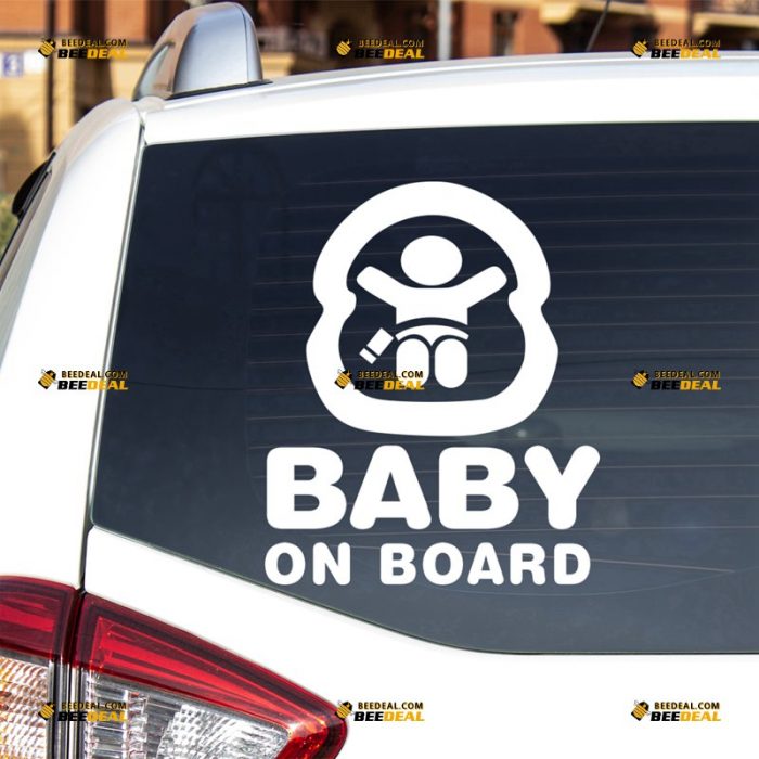 Baby On Board Sticker Decal Vinyl, Kids In Car, Bucked Up – For Car Truck Bumper Window – Custom, Choose Size Color – Die Cut No Background 63031559