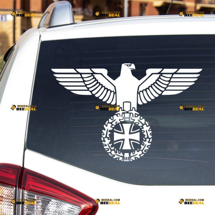 Imperial Eagle Sticker Decal Vinyl, Reichsadler, Iron Cross, German Army – For Car Truck Bumper Bike Laptop – Custom, Choose Size Color – Die Cut No Background 7131432