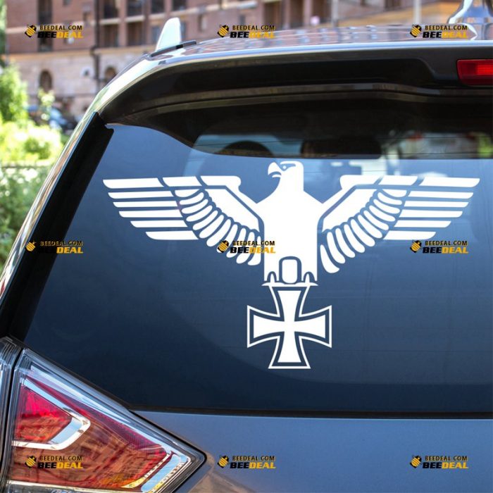 Imperial Eagle Sticker Decal Vinyl, Reichsadler, Iron Cross, German Army – For Car Truck Bumper Bike Laptop – Custom, Choose Size Color – Die Cut No Background 7131433