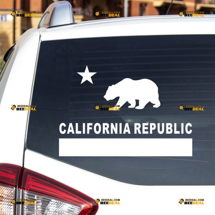 California Sticker Decal Vinyl, Cali Republic State Flag – For Car Truck Bumper Bike Laptop – Custom, Choose Size Color – Die Cut No Background 7231913