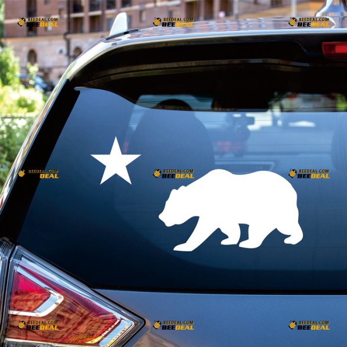 California Sticker Decal Vinyl, Cali State Bear And Star – For Car Truck Bumper Bike Laptop – Custom, Choose Size Color – Die Cut No Background 7231910