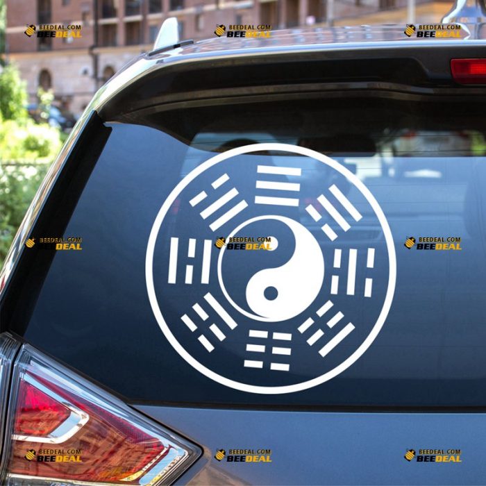 Bagua Sticker Decal Vinyl, Chinese Ying Yang Tribal – For Car Truck Bumper Bike Laptop – Custom, Choose Size Color – Die Cut No Background 62932114